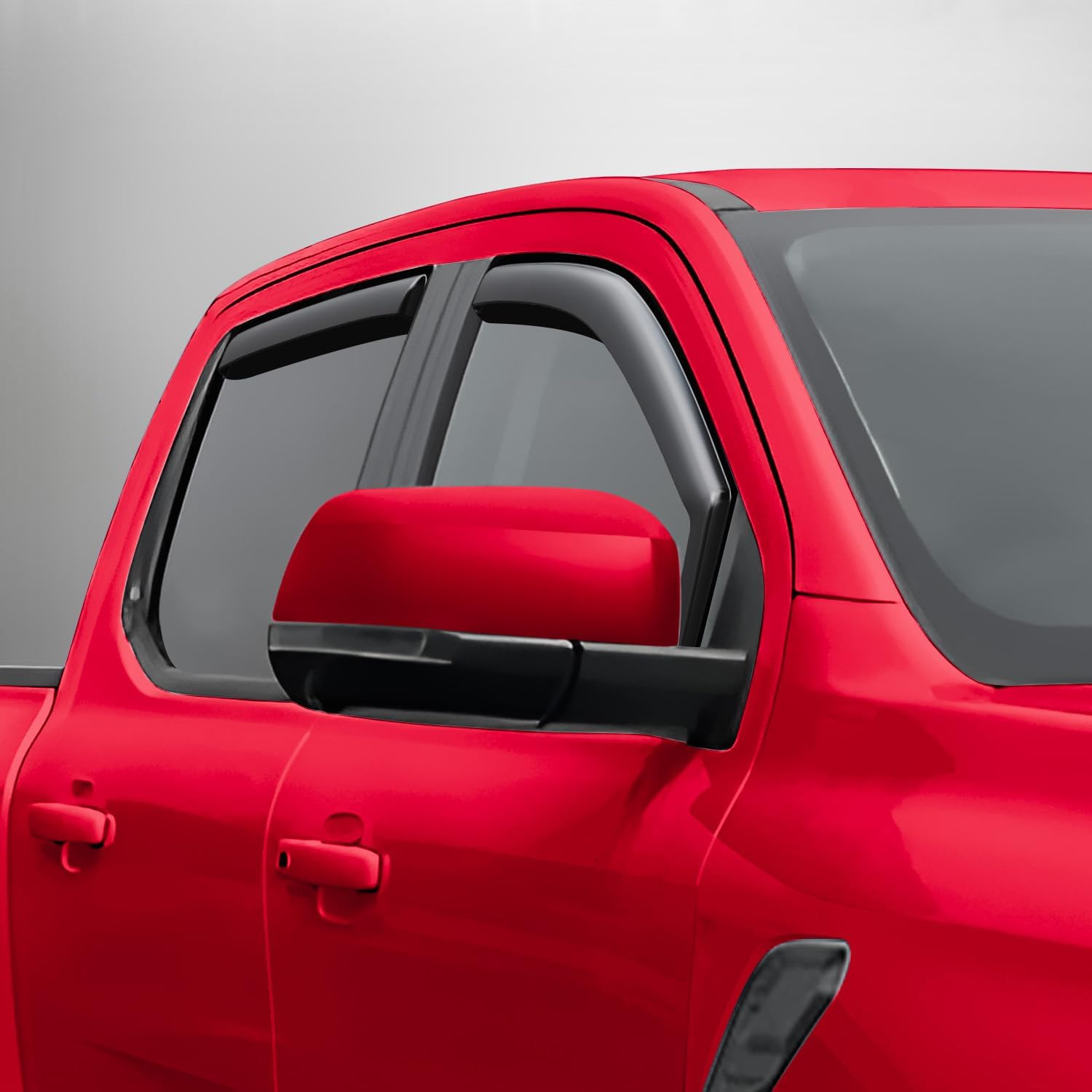 Voron Glass in-Channel Extra Durable Rain Guards for Ford Ranger 2024-2026 SuperCrew, Window Deflectors, Vent Window Visors, 4 Pieces - 200645